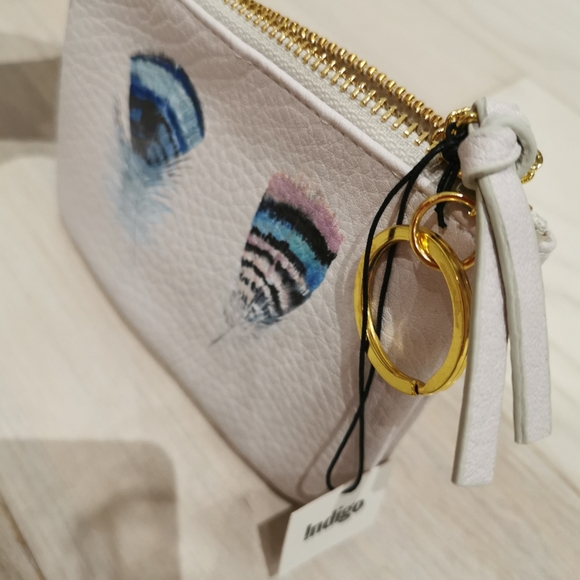 New Indigo feather small pouch. Mini bag - Picture 4 of 4